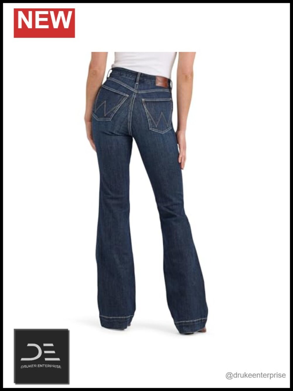 High Rise Trouser Jeans Stretch Cotton Blend